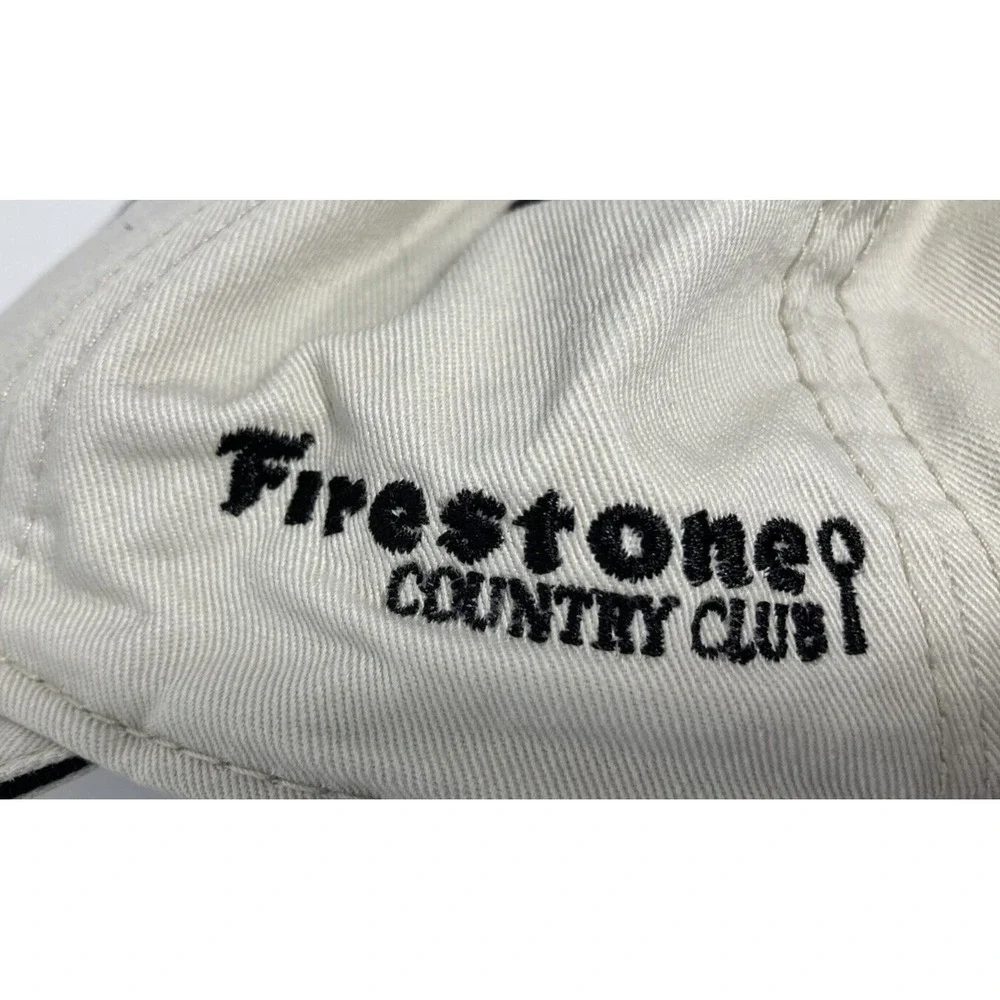 Bridgestone Invitational Golf Hat Cap Adult Off White Firestone CC STAINs‎